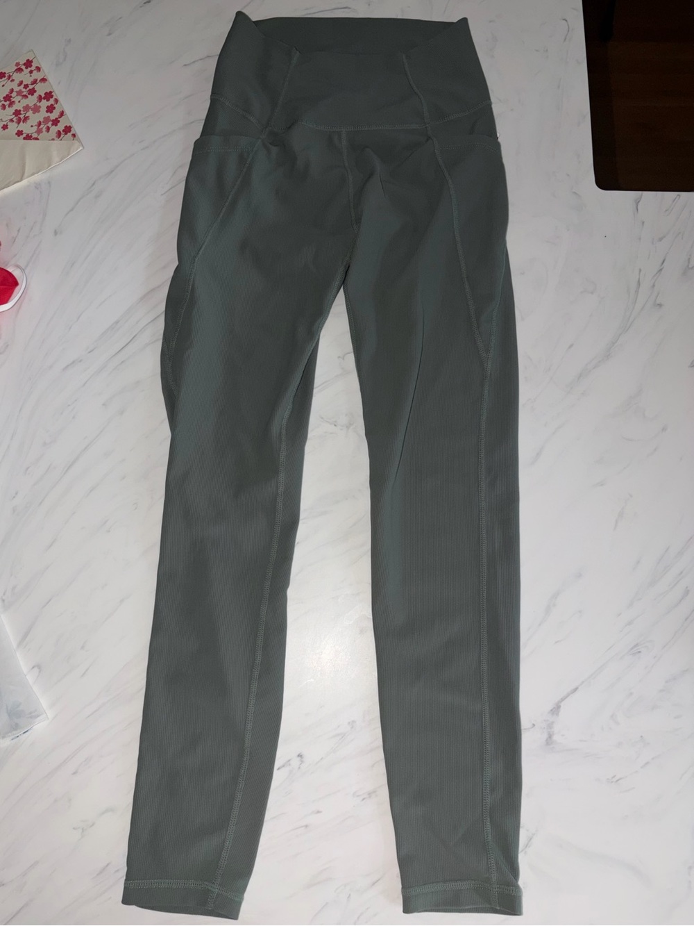 Wilo Base legging olive small ribbed high waist tights pants